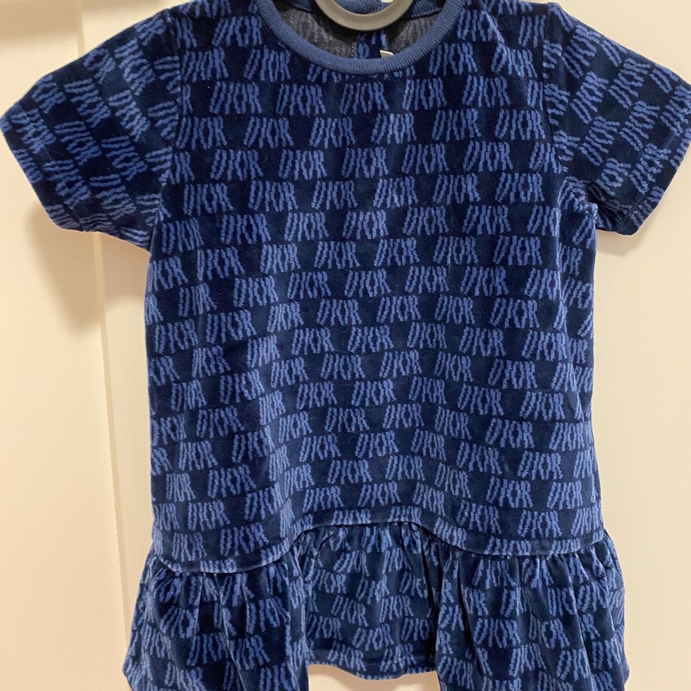 Baby Dior Blue Velvet Jacquard Dress - 18 months